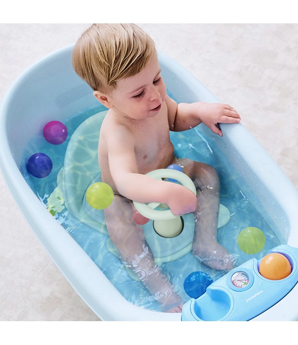 Comfortable Baby Bath Tub Ring Seat Infant Toddler Kids Anti-Slip Safety - Blue