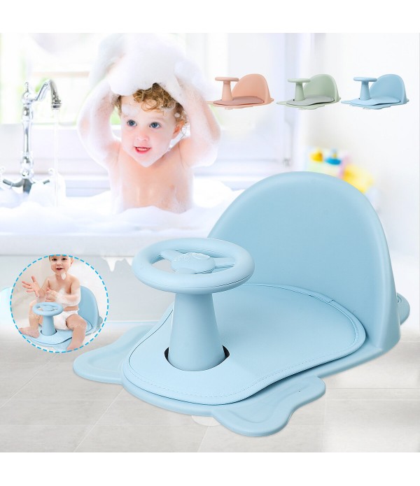 Comfortable Baby Bath Tub Ring Seat Infant Toddler Kids Anti-Slip Safety - Blue