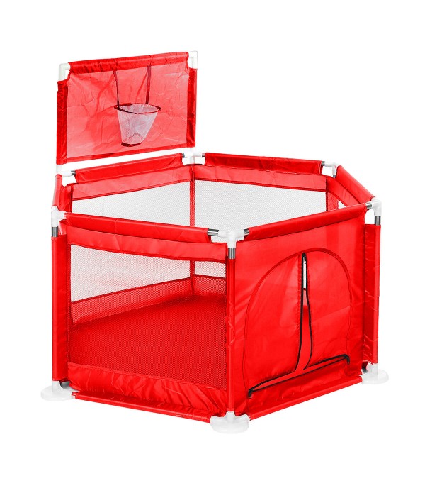 Playpen For Children Infant Fence Safety Barriers Children's Ball Pool Baby Playground Gym with Basketball Field - Green