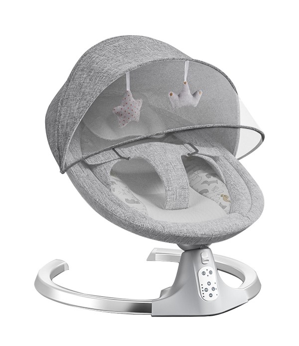 Baby bouncer, electric baby swing with music, usable from birth up to approx. 9 months, 0-18 kg load capacity, 5 speed controls 