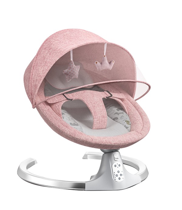 Baby bouncer, electric baby swing with music, usable from birth up to approx. 9 months, 0-18 kg load capacity, 5 speed controls 