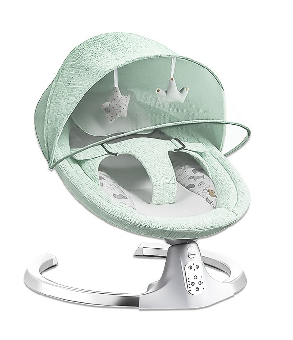 Baby bouncer, electric baby swing with music, usable from birth up to approx. 9 months, 0-18 kg load capacity, 5 speed controls 