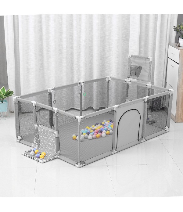 3 in 1 Baby Playpen Interactive Safety Indoor Gate Play Yards Tent Basketball Court Kids Furniture for Children Large Dry Pool P