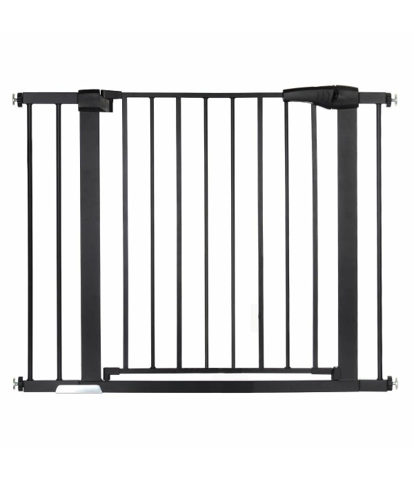 Extra Wide Baby Gate Baby Fences Kids Play Gate Large Pet Gate with Swing Door For Doorway Stairs - Black