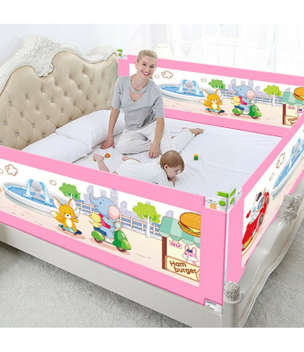 5 Adjustable Height Level Baby Bed Fence Safety Ga...