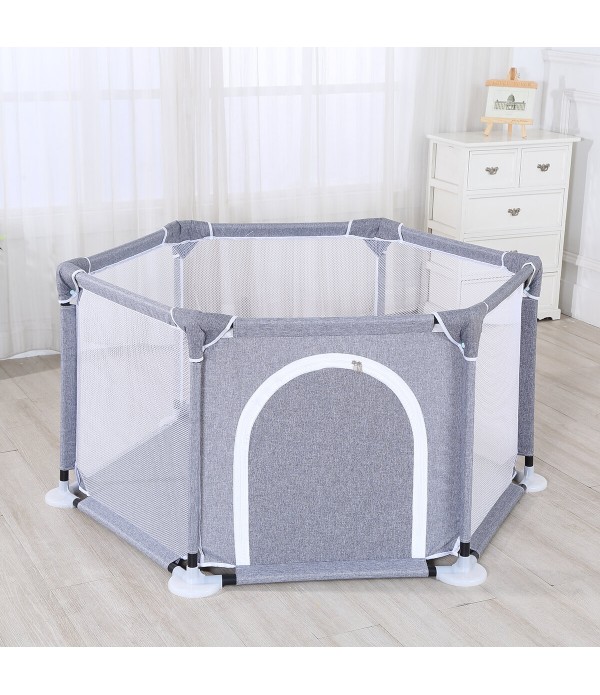 Baby Playpen Children Toddler Kids Safety Fence Indoor Outdoor Play Pen Ocean Ball Pool - Light Blue