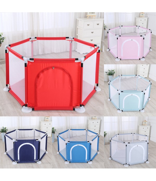 3-6 Years Baby Safety Playpen Baby Fence Gate Foldable Interactive Indoor Outdoor Playpen Children Kids Playard - Gray