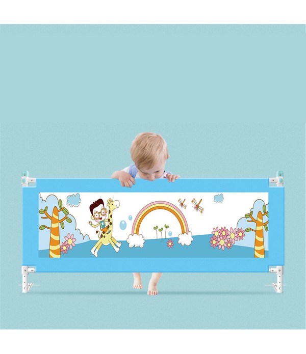 Foldable Child Safety Barrier Baby Safety Bed Guardrail Anti-fall Bedside Fence for Kids Railing -  Yellow 1.5M