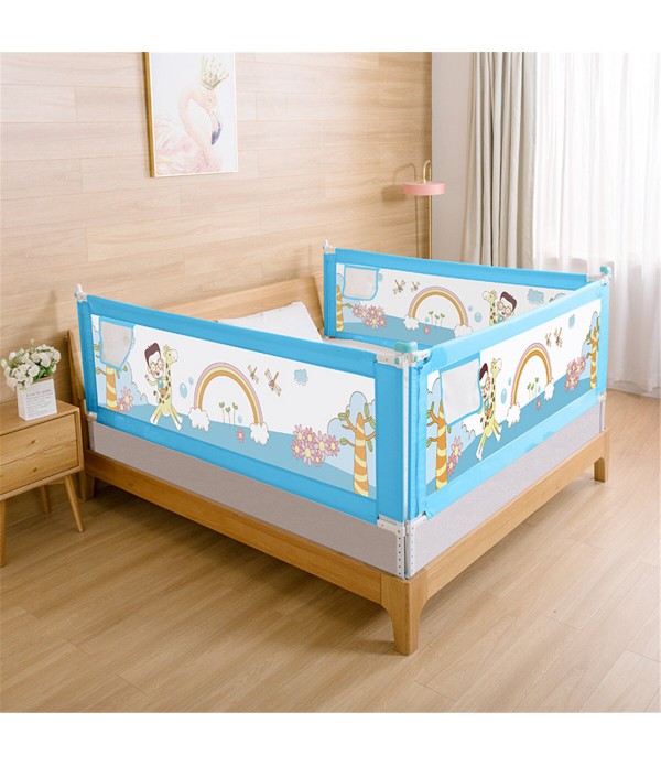 Foldable Child Safety Barrier Baby Safety Bed Guardrail Anti-fall Bedside Fence for Kids Railing -  Yellow 1.5M