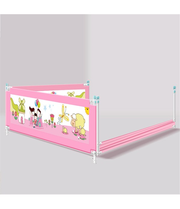 Foldable Child Safety Barrier Baby Safety Bed Guardrail Anti-fall Bedside Fence for Kids Railing -  Yellow 1.5M