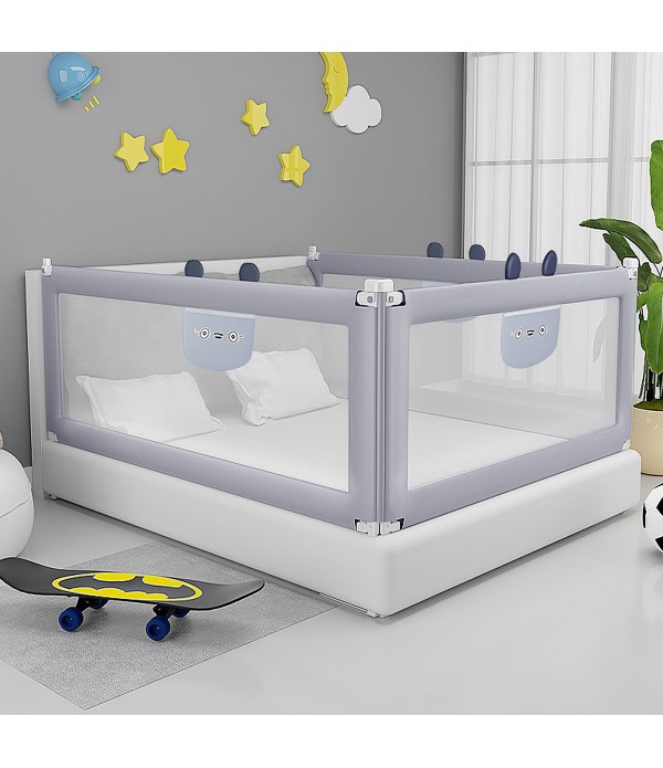 1.5m/1.8m/2.0m Adjustable Folding Kids Safety Bed Rail/BedRail Cot Guard Protecte Child Toddler - Grey 1.5m