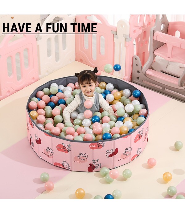 Cartoon Ocean Ball Pool Household Children Folding Ball Pool Toy Indoor Fence Beach Ball Pool Ocean Ball Pool - Pink 100cm