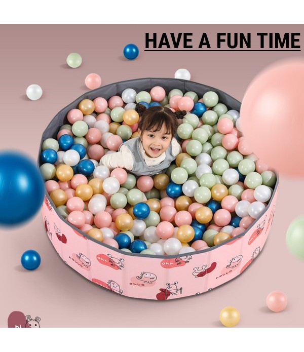 Cartoon Ocean Ball Pool Household Children Folding Ball Pool Toy Indoor Fence Beach Ball Pool Ocean Ball Pool - Pink 100cm