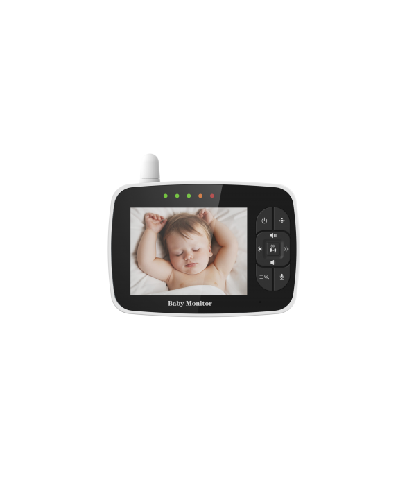 Baby monitor with camera 2.4Ghz 3.5-inch LCD digital screen and night vision camera,Dual-intercom function sound activate - Blac