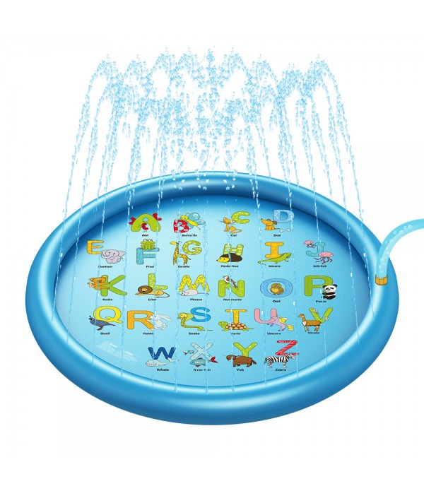 170cm Sprinkle Play Mat Sprinkler Pad for Kids Sprinkler Pool for Children Outdoor Water Toys Learning Educational Wading Pool f