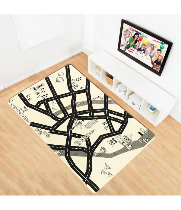 Children Kids Room Game Play Mat Baby Crawling Rug Carpet Cotton Floor Blankets - 1