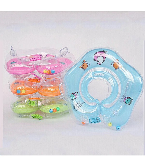 Swimming Baby Accessories Neck Ring Tube Safety Infant Float Circle for Bathing Inflatable Flamingo Inflatable Water - Orange