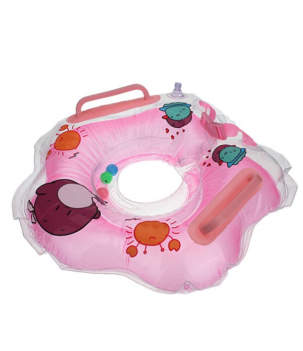 Baby Neck Float Ring Safe Pools Infant Swimming for Bath Inflatable Floats  - Orange