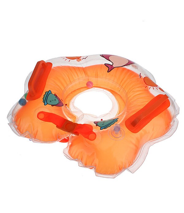 Baby Neck Float Ring Safe Pools Infant Swimming for Bath Inflatable Floats  - Orange