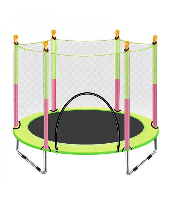 Kids Trampoline with Enclosure Safety Net Jumping Mat Spring Cover Padding - Red