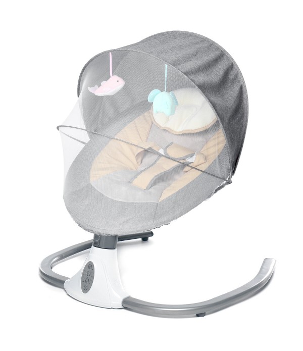 Smart Bluetooth Electric Baby Swings Remote Control Four-gear Adjustment Infant Comfort Crib Timing Breathable Baby Rocking Chai