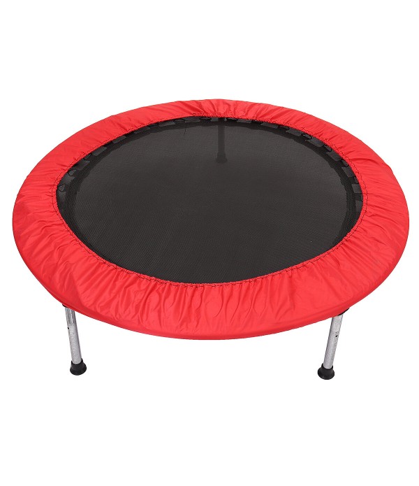 150KG Children Trampoline Round Mute Fitness Safety Jumping Child Fitness Protection Bed Furniture Indoor Playground - Blue