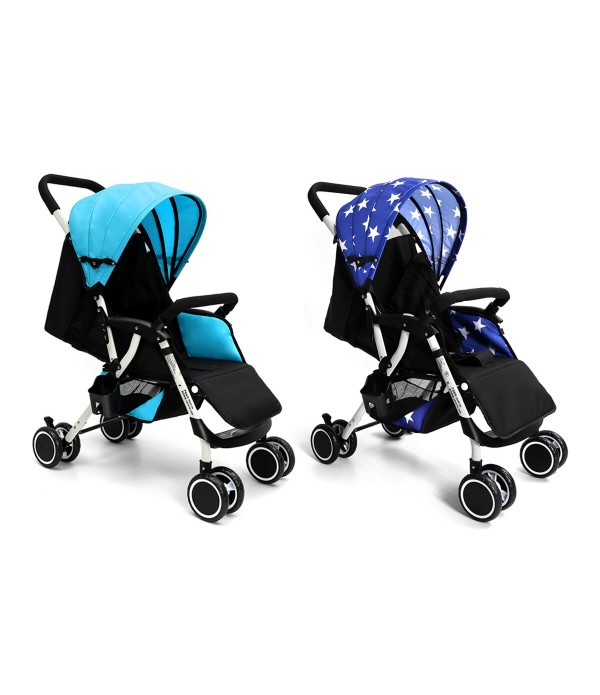 47*69*98cm Folding Baby Stroller Pram Lightweight Pushchair Mosquito Curtain - Blue