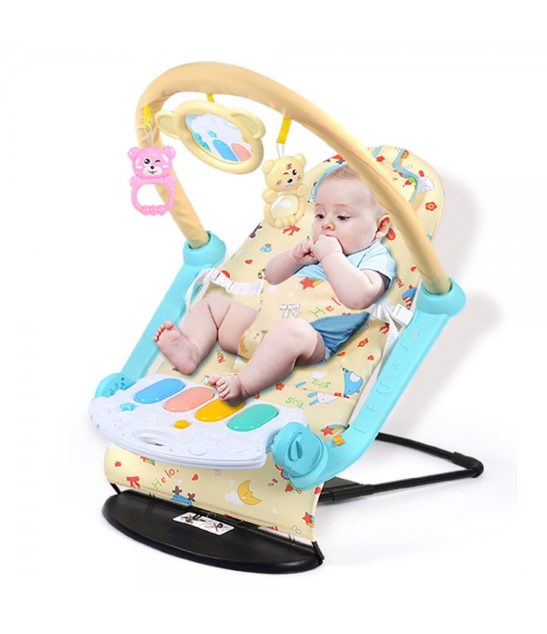 Foldable Baby Swing Chair Four-gear Height Adjustment Baby Electric Rocking Chair Washable Baby Recliner Comfort Chair - Blue