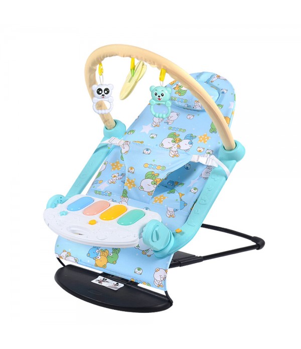 Foldable Baby Swing Chair Four-gear Height Adjustment Baby Electric Rocking Chair Washable Baby Recliner Comfort Chair - Blue