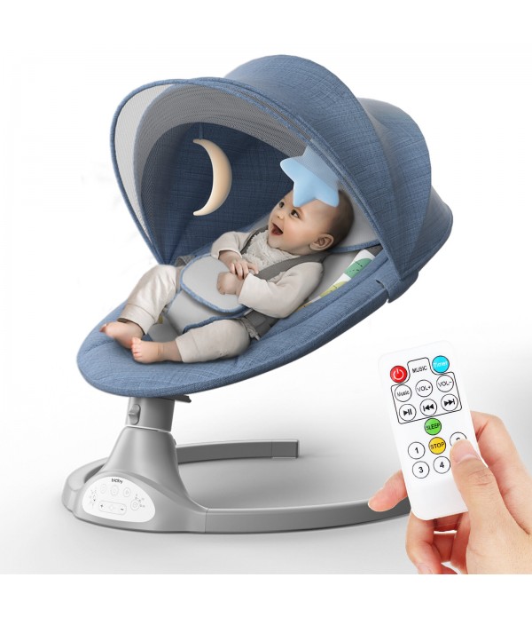 Kimbosmart Baby Swing Bouncer Chair, Multi-function Music Electric Swing Activities Rocker - Grey