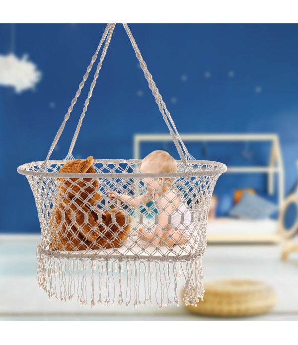 Baby Swing Macrame Tassel Hammock Hanging Bed Cradle Bed Indoor Baby Seat