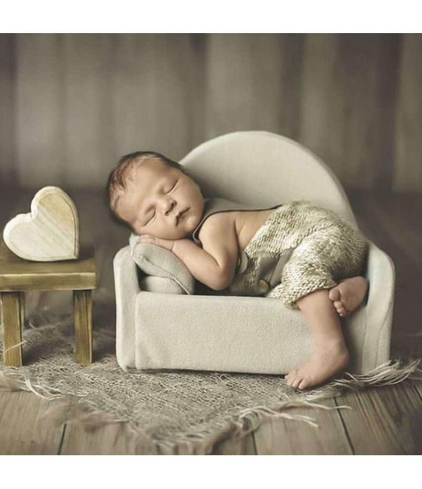 4 in1 Newborn Baby Boy Girl Photography Sofa Chair Soft Bolster Baby Seat Cushion - Beige