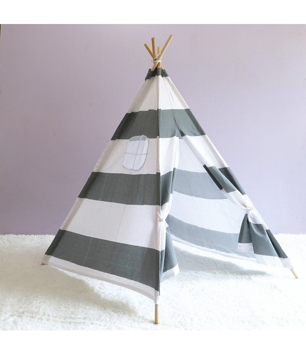 Large Teepee Tent Kids Cotton Canvas Play House Boy Girls Wigwam - Type B