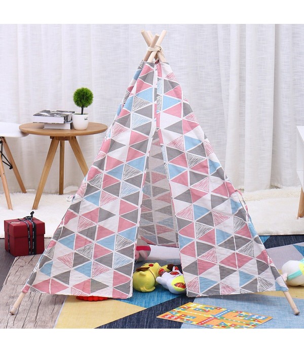 Large Cotton Linen Kids Play Tent Teepee Canvas Playhouse Indian Wigwam - Type A