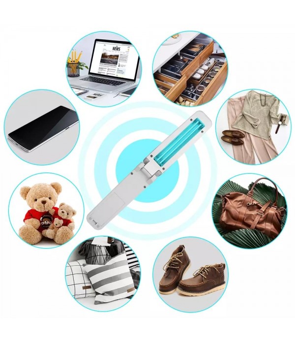 UVC Handheld Folding USB Sterilization Sterilize  Germicidal Flashlight Ultraviolet Lamp Home Travel Lamp