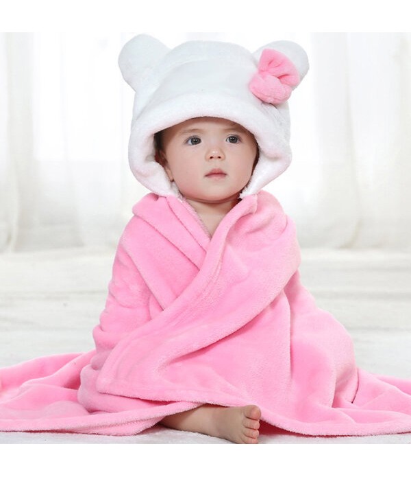 Cute Animal Cartoon Baby Infant Wrap Parisarc Soft Flannel Blanket Quilt Bathrobe - Bird