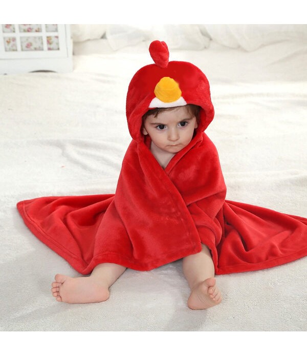 Cute Animal Cartoon Baby Infant Wrap Parisarc Soft Flannel Blanket Quilt Bathrobe - Bird