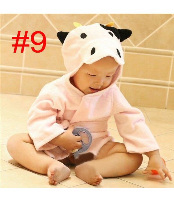 Baby Nighty Pajamas Kids Toddler Animal Cartoon Bathrobe Towel - #09