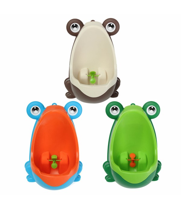 Lovely Frog Brush Cleaning Children Potty Toilet Training Kids Urinal Kid Boy Pee Removable Bathroom - Coffee