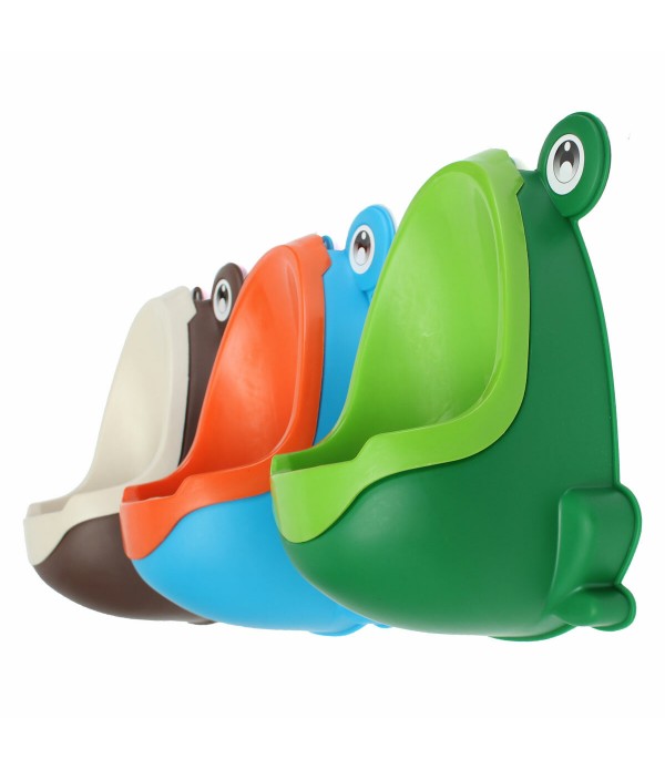 Lovely Frog Brush Cleaning Children Potty Toilet Training Kids Urinal Kid Boy Pee Removable Bathroom - Coffee