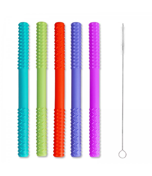 Baby Teething Bars Flexible Easy to Hold Silicone Hollow Teething Tube