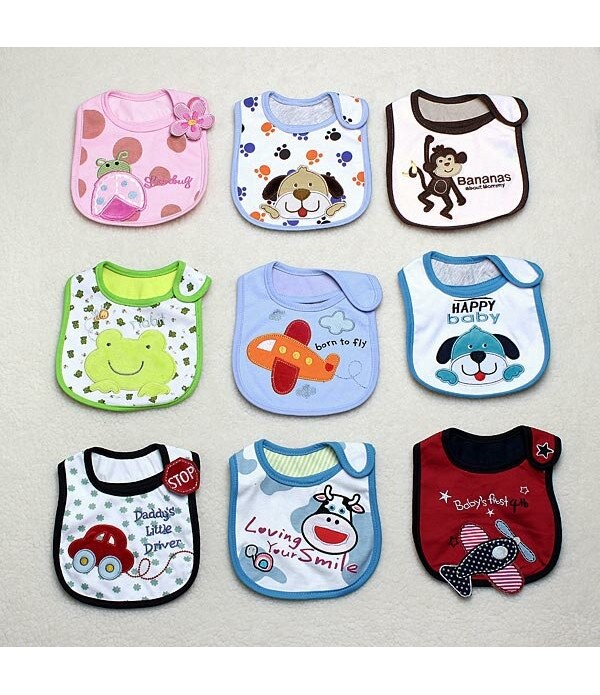 Baby 3 Layer Cotton Napkin Saliva Towel Lunch Bibs Waterproof - Dog