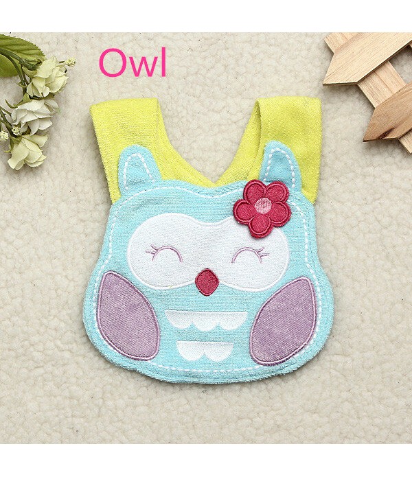 Baby Infant Cartoon Bib Waterproof Girl Boy Cotton Bibs Animals Soft Saliva Towels - Cow