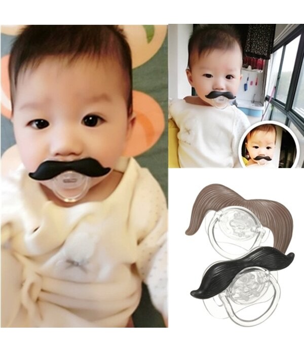 Cute Funny Mustache Baby Boy Girl Infant Dummy Pacifier Orthodontic Nipple Beard - 01