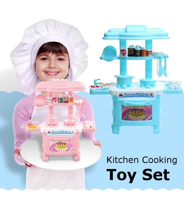 Kids Playing Kitchen Pretend Custom Stove Cabinet Plastic Cooking Role Play Set Toys