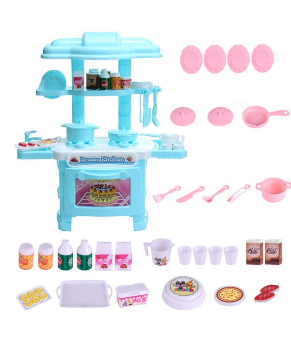 Kids Playing Kitchen Pretend Custom Stove Cabinet Plastic Cooking Role Play Set Toys