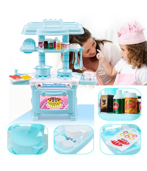 Kids Playing Kitchen Pretend Custom Stove Cabinet Plastic Cooking Role Play Set Toys