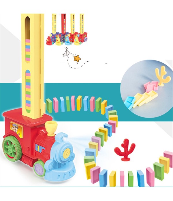 Domino Train Car Set Bridge kit Colorful Plastic D...