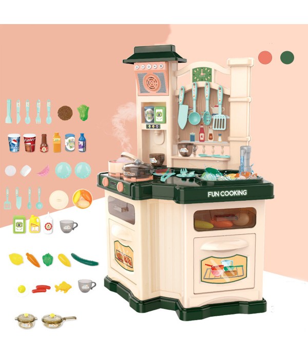 Kitchen Plastic Toys Kitchen Big Kitchen Cooking Simulation Play Educational Toy for Baby Girl Toy Gift - Green