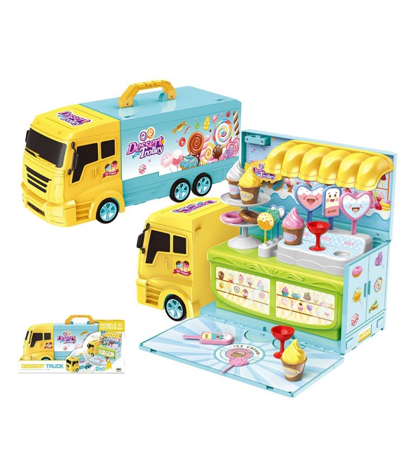 2 In 1 Kitchen Ice Cream Car Tool Set Car  Kitchen Cooking Car Toys Play Set Detachable House Toy for Kid Playset - 1